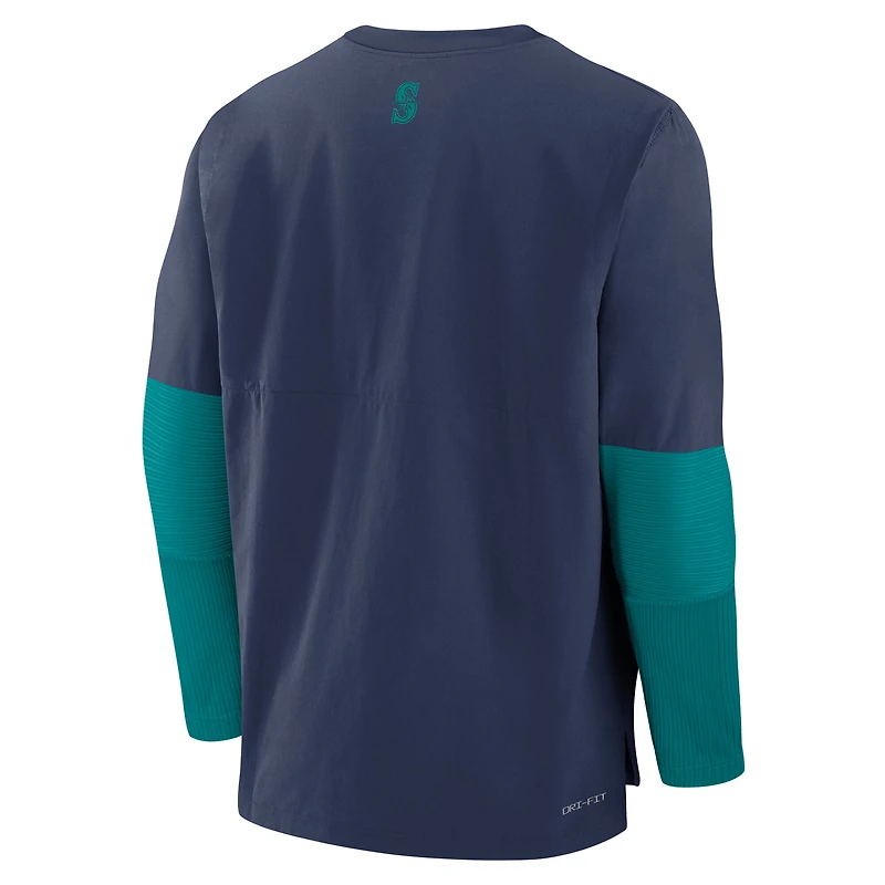 Pull léger Nike Dri-FIT pour homme, bleu marine/bleu sarcelle, collection authentique des Seattle Mariners