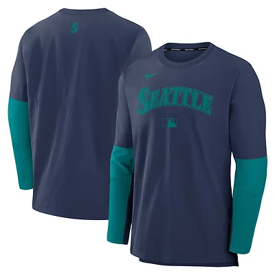 Pull léger Nike Dri-FIT pour homme, bleu marine/bleu sarcelle, collection authentique des Seattle Mariners