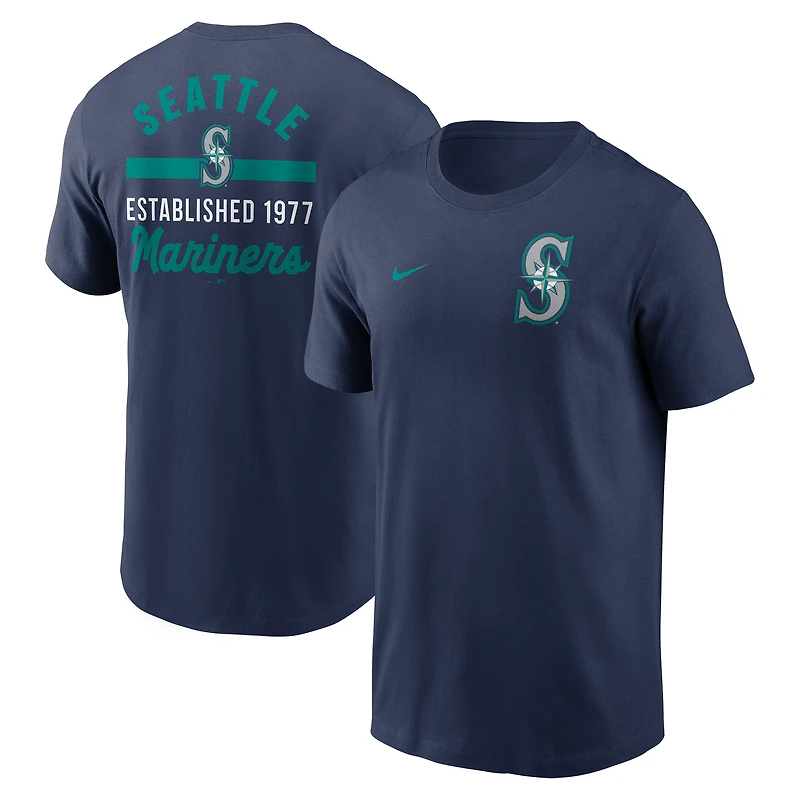 T-shirt Nike bleu marine Seattle Mariners 2-Hit pour homme