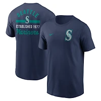 T-shirt Nike bleu marine Seattle Mariners 2-Hit pour homme