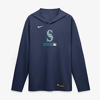 Men's Nike Navy Seattle Mariners Authentic Collection Dri-FIT Long Sleeve Hooded T-Shirt