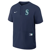 Men's Nike Navy Seattle Mariners Authentic Collection Raglan Short Sleeve Windshirt