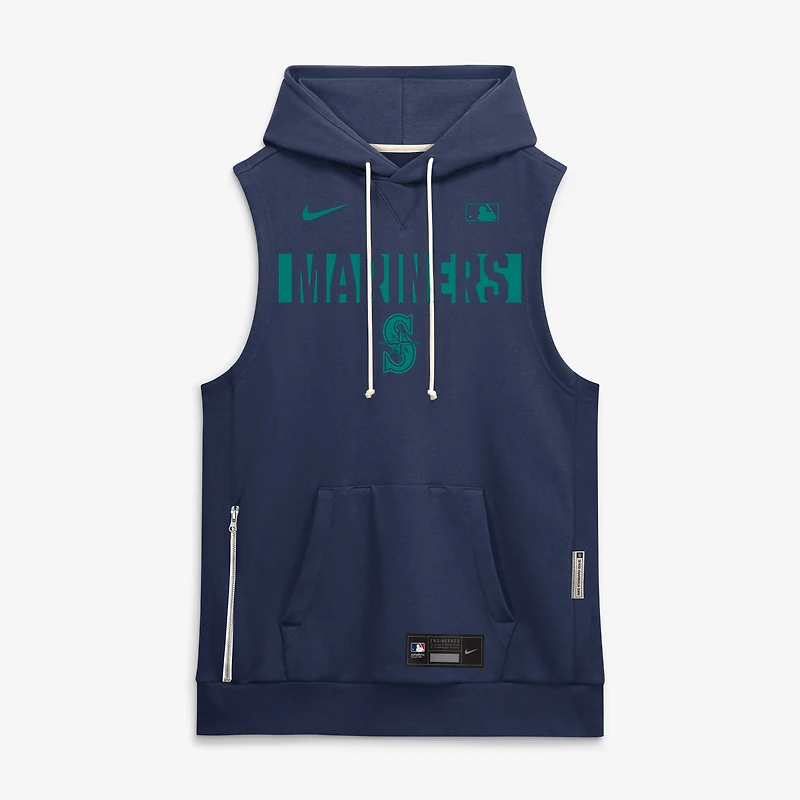Sweat à capuche sans manches Nike Seattle Mariners Authentic Collection Standard Issue Dri-FIT pour homme, bleu marine