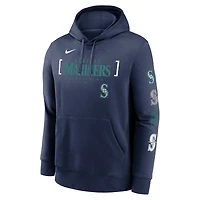 Men's Nike Navy Seattle Mariners Club Stack Pullover Hoodie