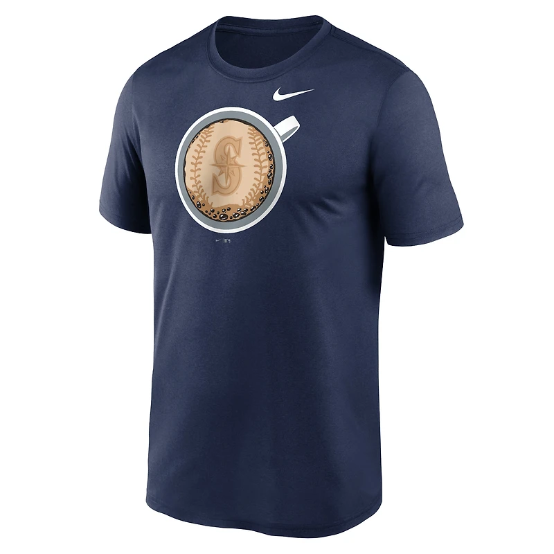 T-shirt de performance pour homme Nike Seattle Mariners Coffee Hometown Legend bleu marine