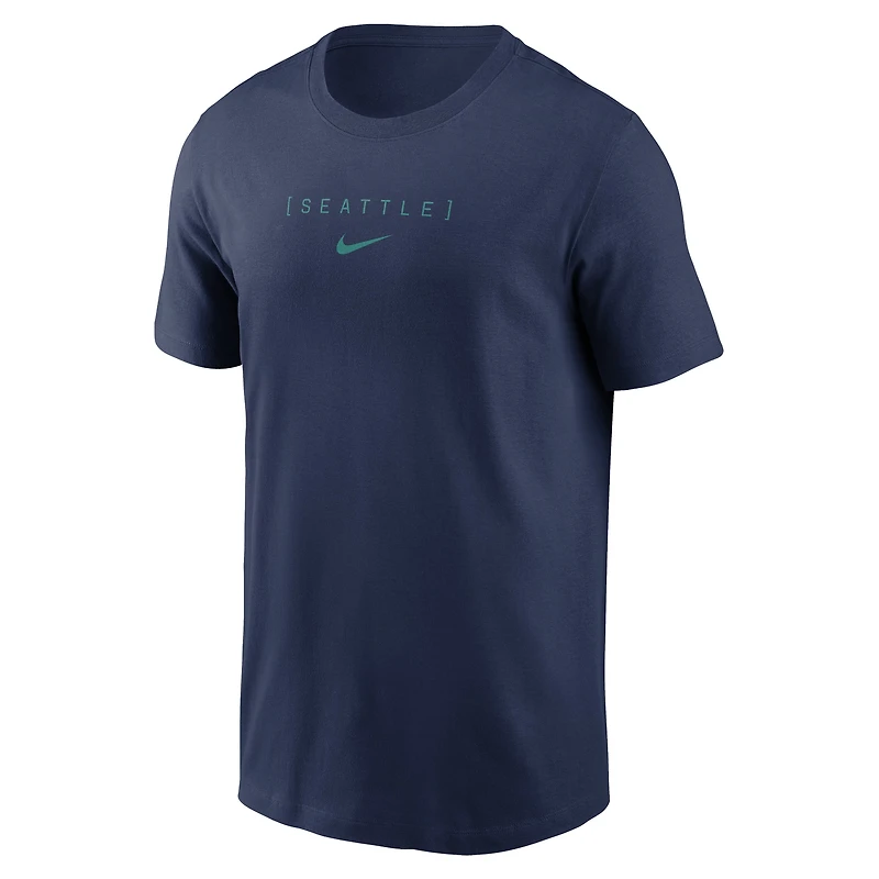 T-shirt Nike bleu marine Seattle Mariners avec grand logo dans le dos pour homme