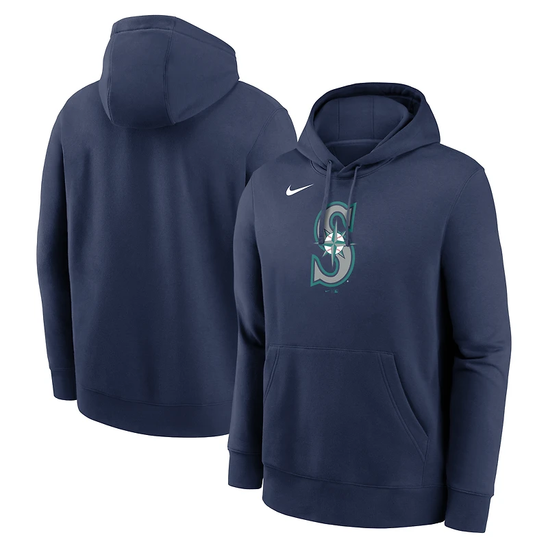 Men's Nike Navy Seattle Mariners Logo Club Fleece Hoodie