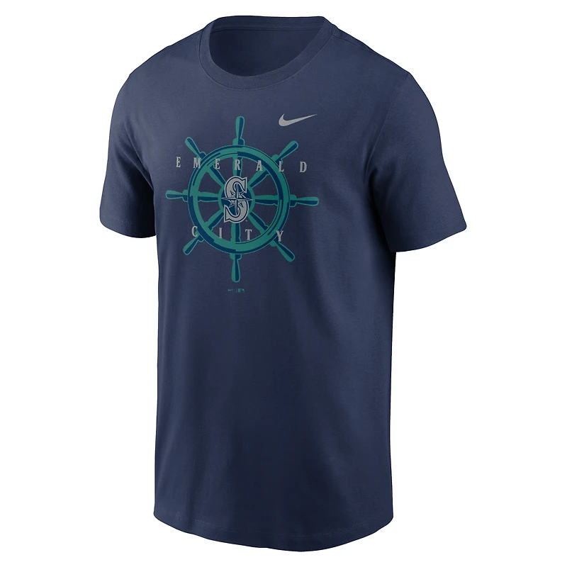 T-shirt de l'équipe locale Nike Seattle Mariners pour homme avec logo bleu marine
