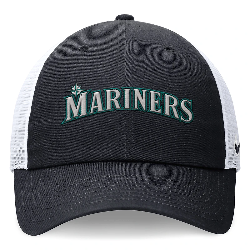 Men's Nike Navy Seattle Mariners Wordmark Adjustable Trucker Hat