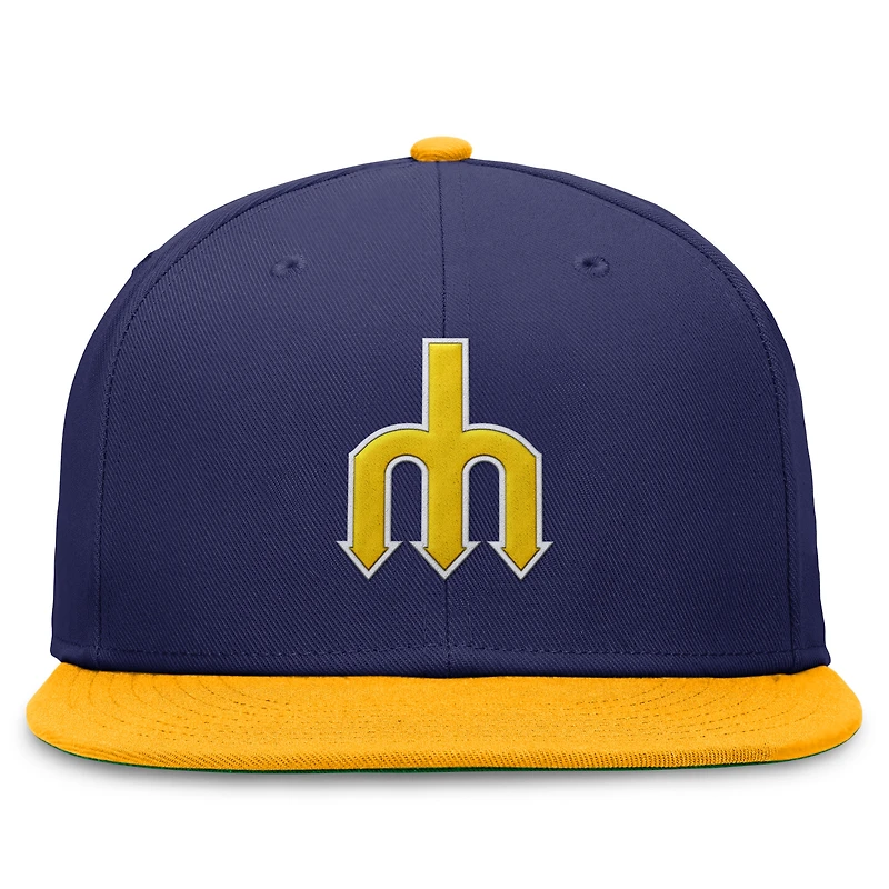 Casquette ajustée Nike Royal/Gold Seattle Mariners Rewind Cooperstown True Performance pour homme