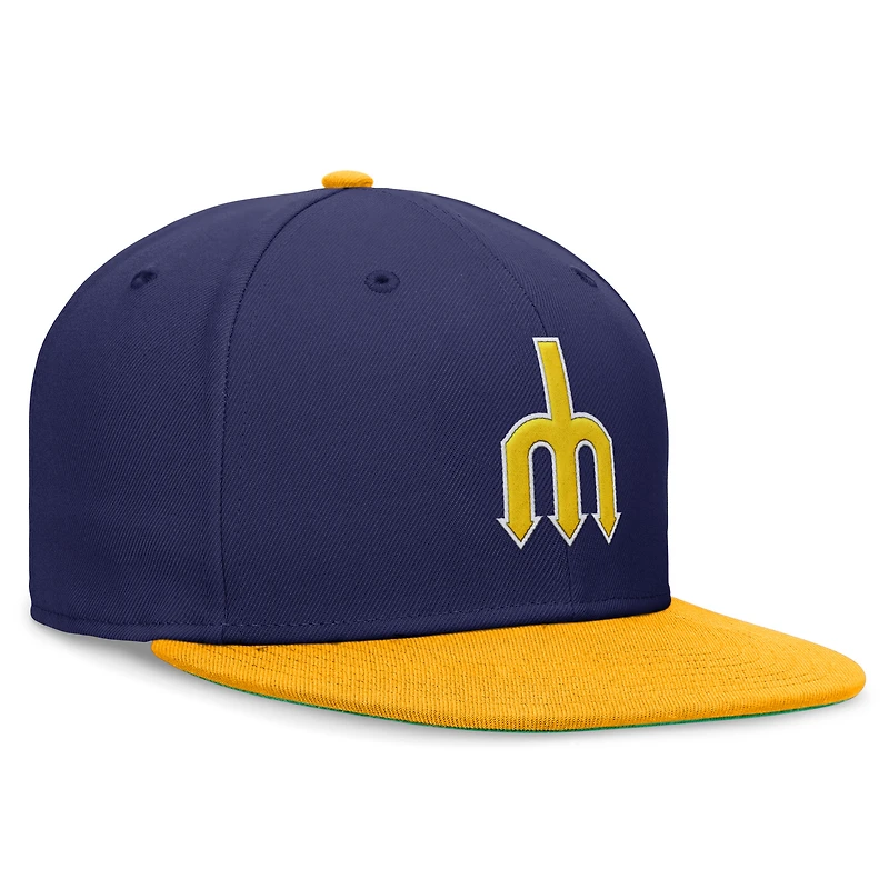 Casquette ajustée Nike Royal/Gold Seattle Mariners Rewind Cooperstown True Performance pour homme