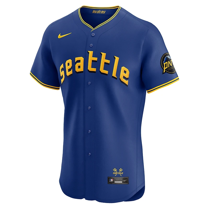 Men's Nike Royal Seattle Mariners City Connect  Elite Jersey