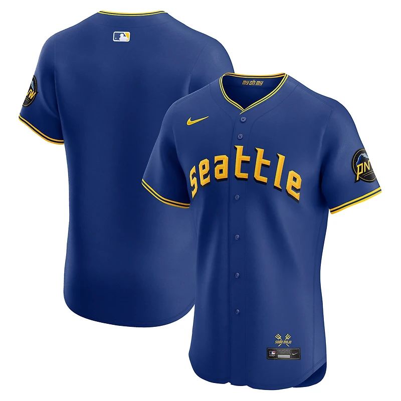 Men's Nike Royal Seattle Mariners City Connect  Elite Jersey