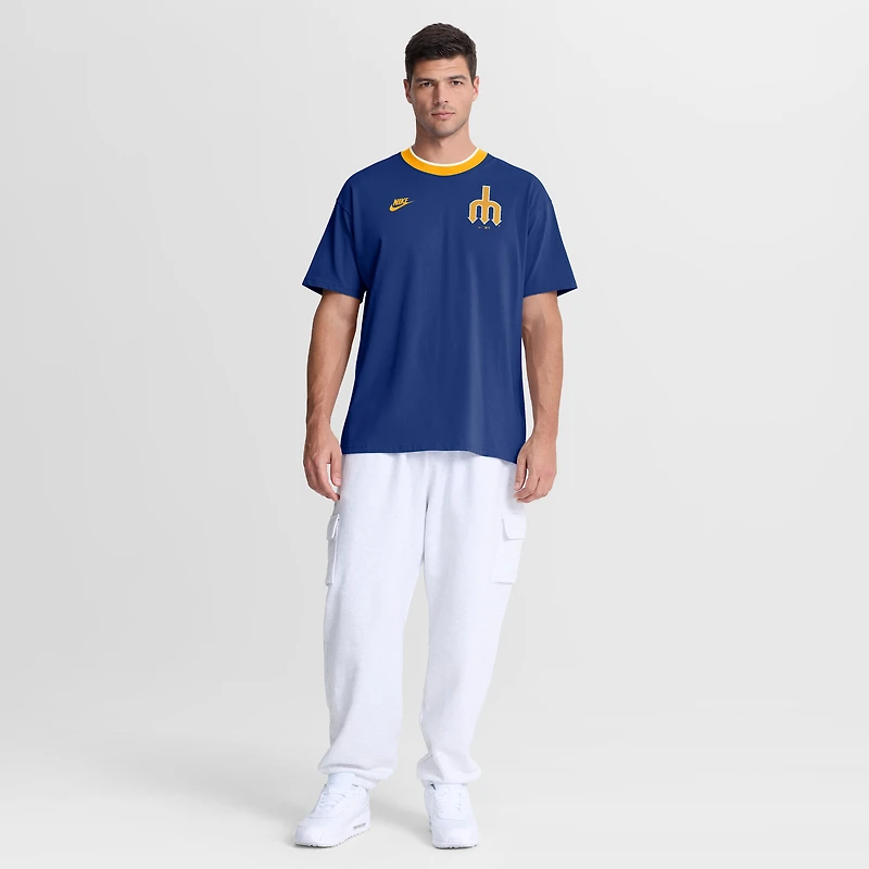 Men's Nike Royal Seattle Mariners Cooperstown Collection Ringer T-Shirt