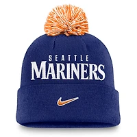 Bonnet à revers Nike Royal Seattle Mariners Peak pour homme avec pompon