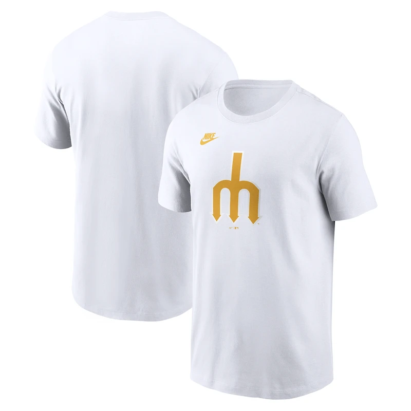 Men's Nike White Seattle Mariners Cooperstown Collection Logo T-Shirt
