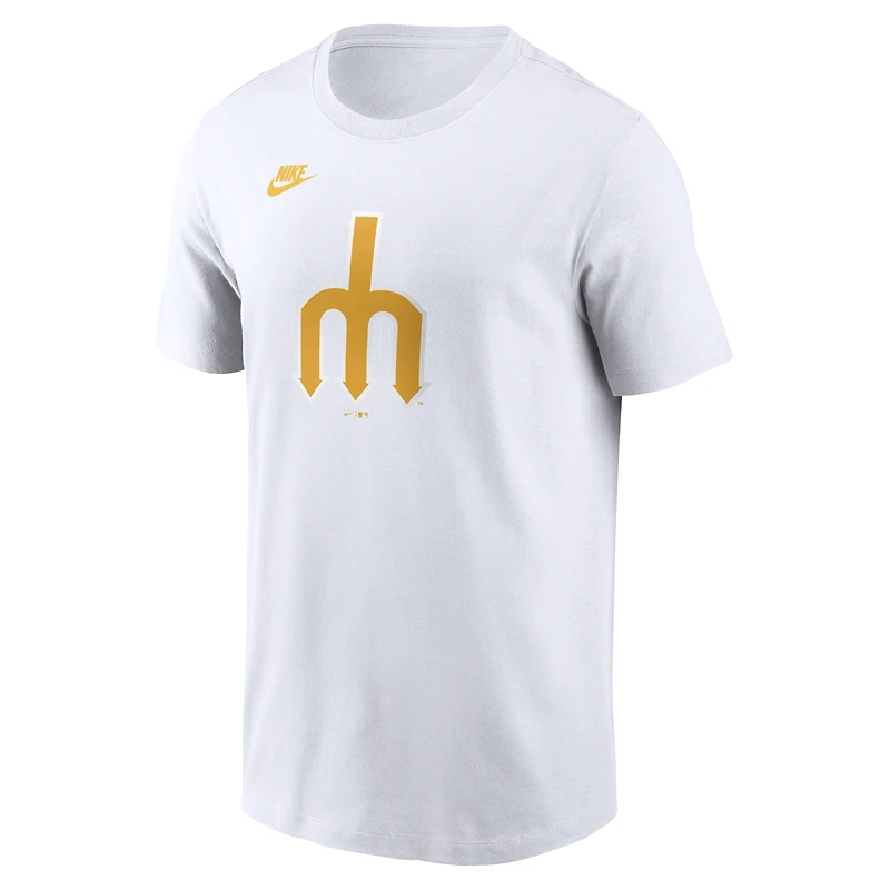 Men's Nike White Seattle Mariners Cooperstown Collection Logo T-Shirt