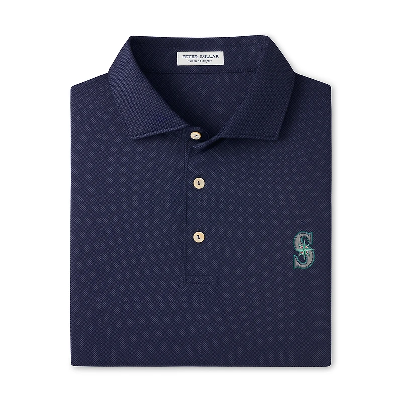 Polo de performance Peter Millar Hugo des Seattle Mariners, bleu marine, pour homme
