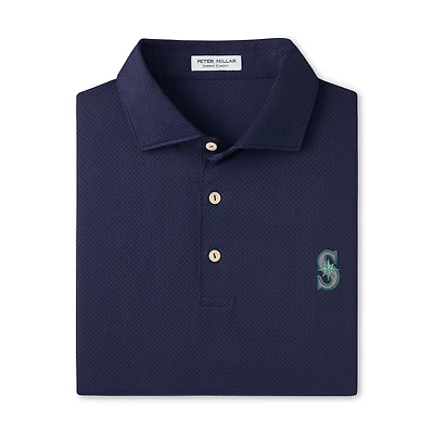 Men's Peter Millar Navy Seattle Mariners Hugo Performance Jersey Polo