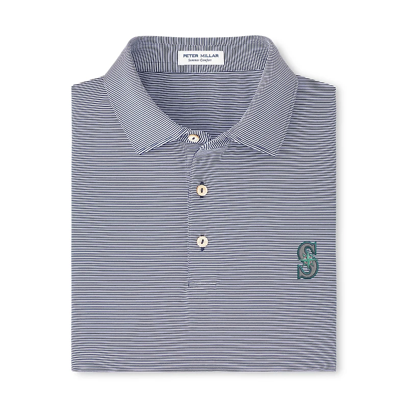 Men's Peter Millar Navy Seattle Mariners Jubilee Stripe Polo