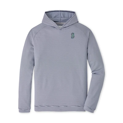 Men's Peter Millar Navy Seattle Mariners Pine Sugar Stripe Performance Hoodie