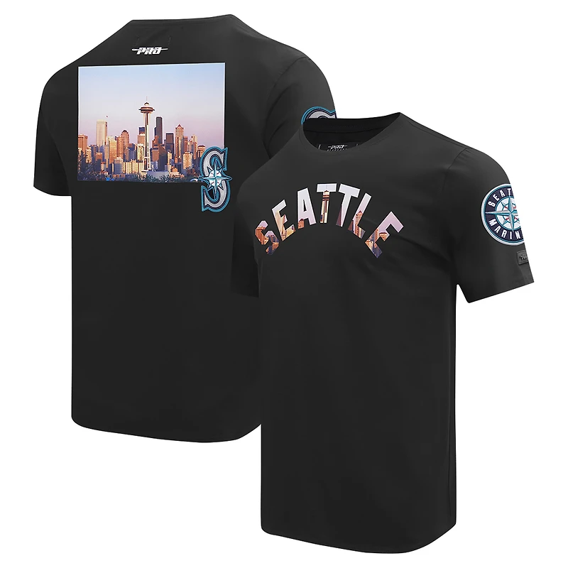 T-shirt noir Pro Standard pour hommes, paysage urbain des Mariners de Seattle
