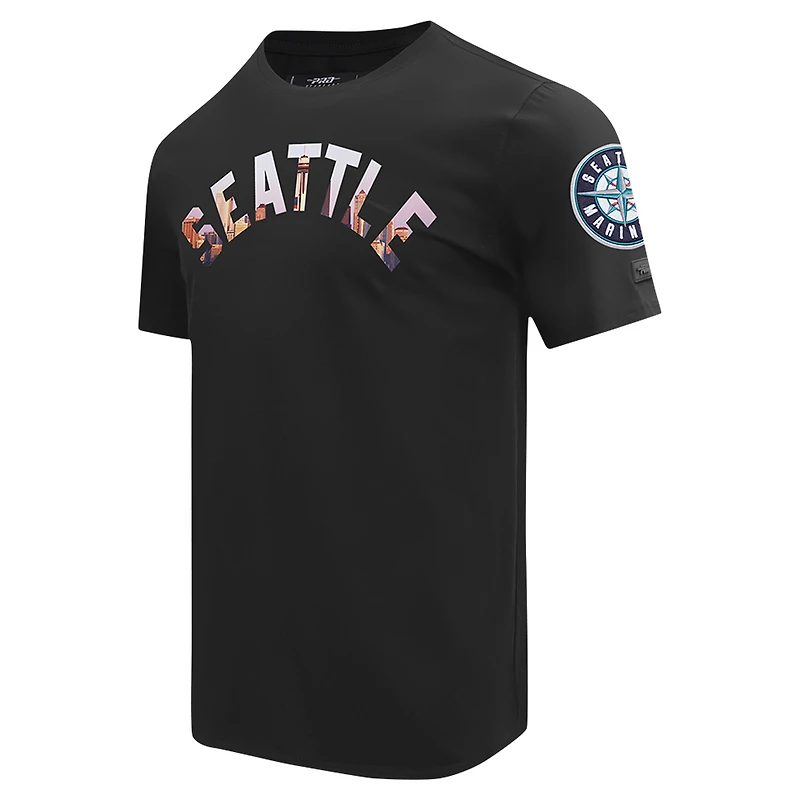 T-shirt noir Pro Standard pour hommes, paysage urbain des Mariners de Seattle