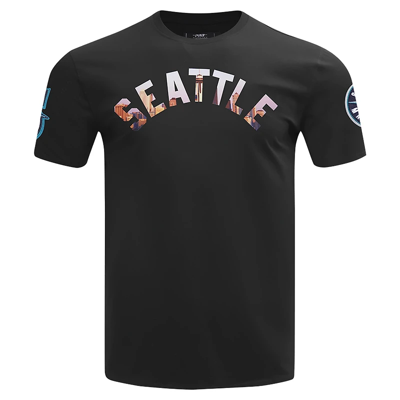 T-shirt noir Pro Standard pour hommes, paysage urbain des Mariners de Seattle