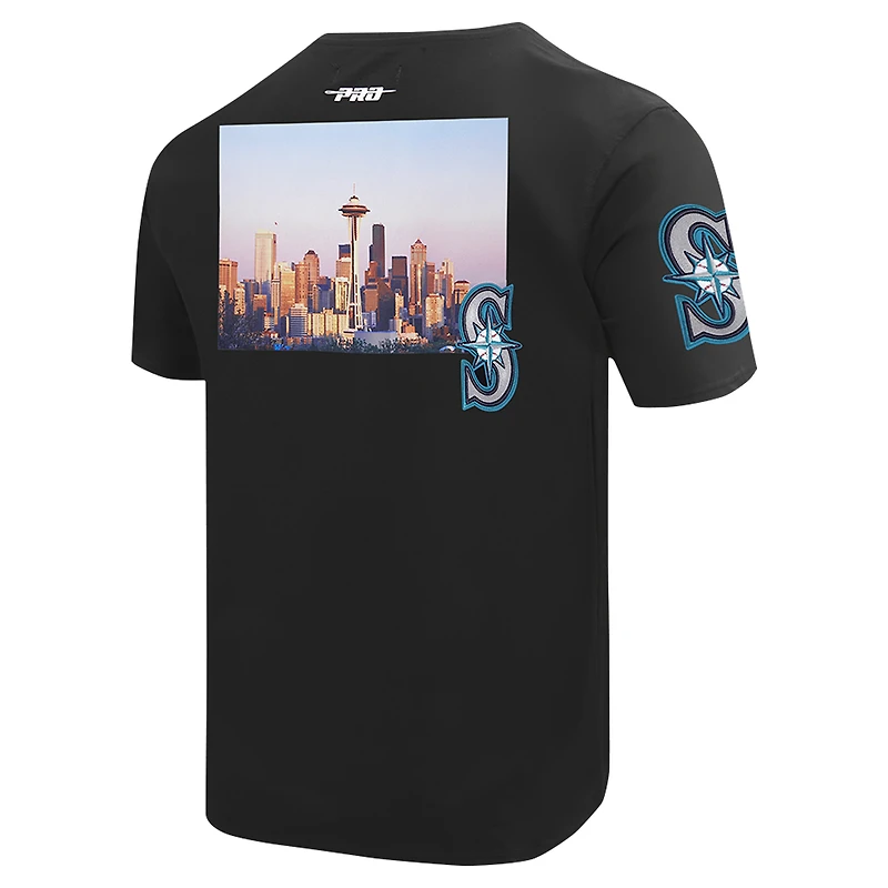 T-shirt noir Pro Standard pour hommes, paysage urbain des Mariners de Seattle