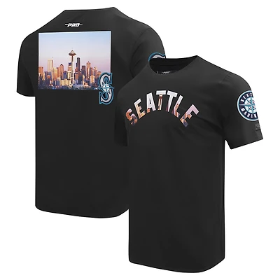 T-shirt noir Pro Standard pour hommes, paysage urbain des Mariners de Seattle