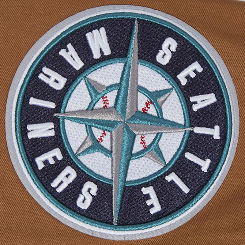 Men's Pro Standard Brown Seattle Mariners Paint The City Twill Full-Zip Jacket