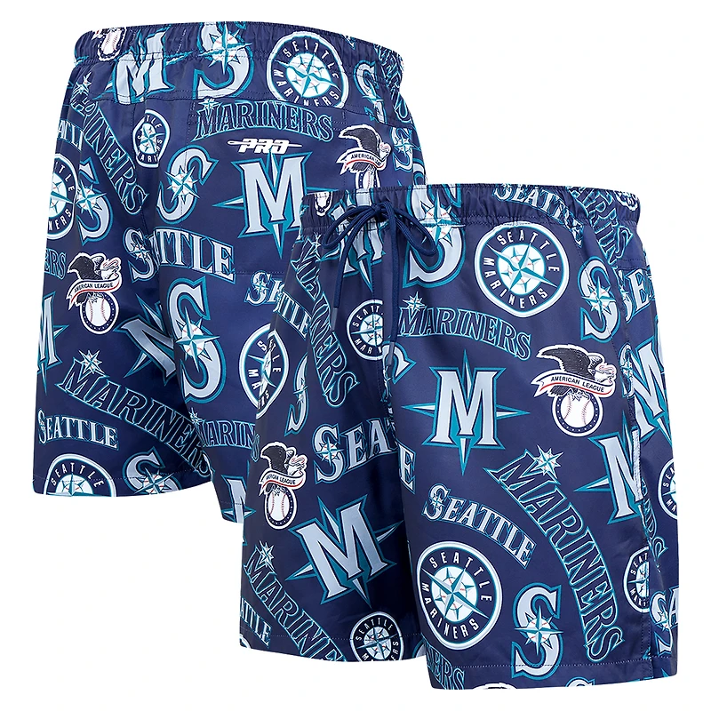 Short tissé Pro Standard bleu marine pour homme avec logo des Seattle Mariners