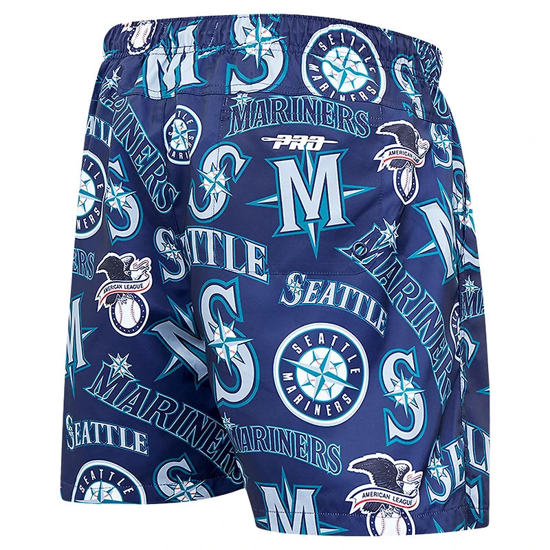Short tissé Pro Standard bleu marine pour homme avec logo des Seattle Mariners