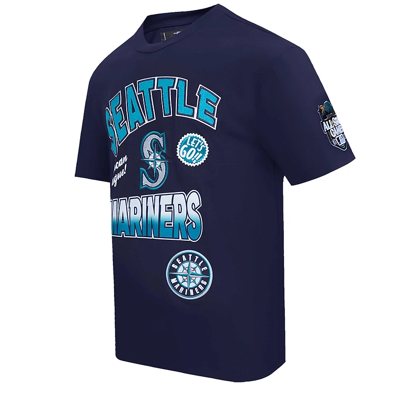 Men's Pro Standard Navy Seattle Mariners Turn It Up Dropped Shoulder T-Shirt