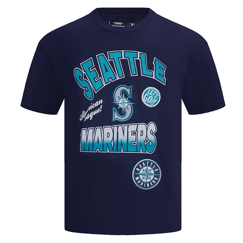 Men's Pro Standard Navy Seattle Mariners Turn It Up Dropped Shoulder T-Shirt