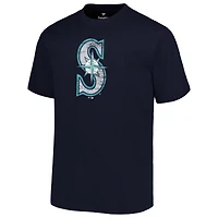 T-shirt à logo principal pour hommes, bleu marine, Seattle Mariners, grand et