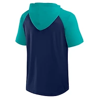 Sweat à capuche manches courtes pour homme, bleu marine, Seattle Mariners, grande taille