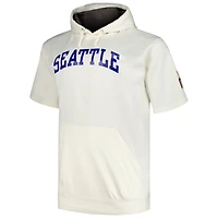 Sweat à capuche manches courtes contrastées Profile Oatmeal Seattle Mariners Big & Tall pour homme