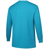 T-shirt à manches longues deux coups pour homme, bleu sarcelle, des Seattle Mariners, taille grande et