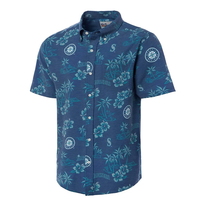 Chemise boutonnée Reyn Spooner Navy Seattle Mariners pour homme, grandes tailles Kekai Performance Tri-Blend