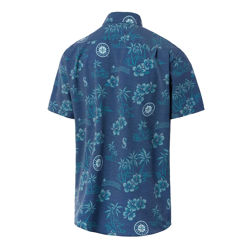 Chemise boutonnée Reyn Spooner Navy Seattle Mariners pour homme, grandes tailles Kekai Performance Tri-Blend