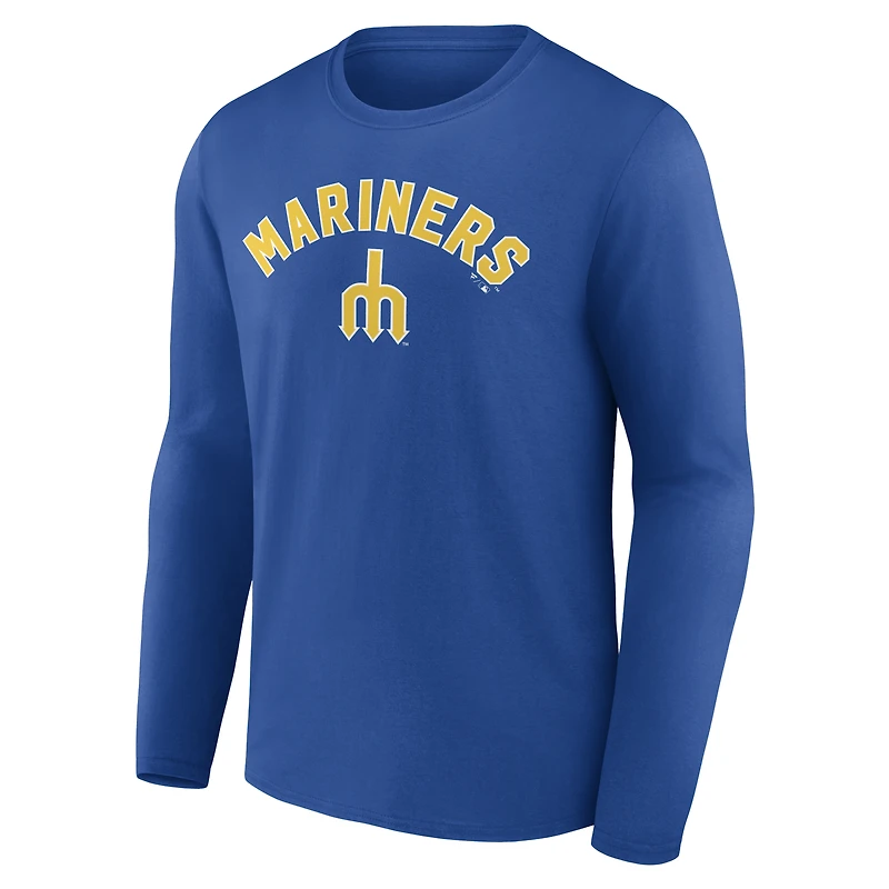 T-shirt à manches longues personnalisé pour homme, collection Cooperstown des Royal Seattle Mariners, Winning Streak
