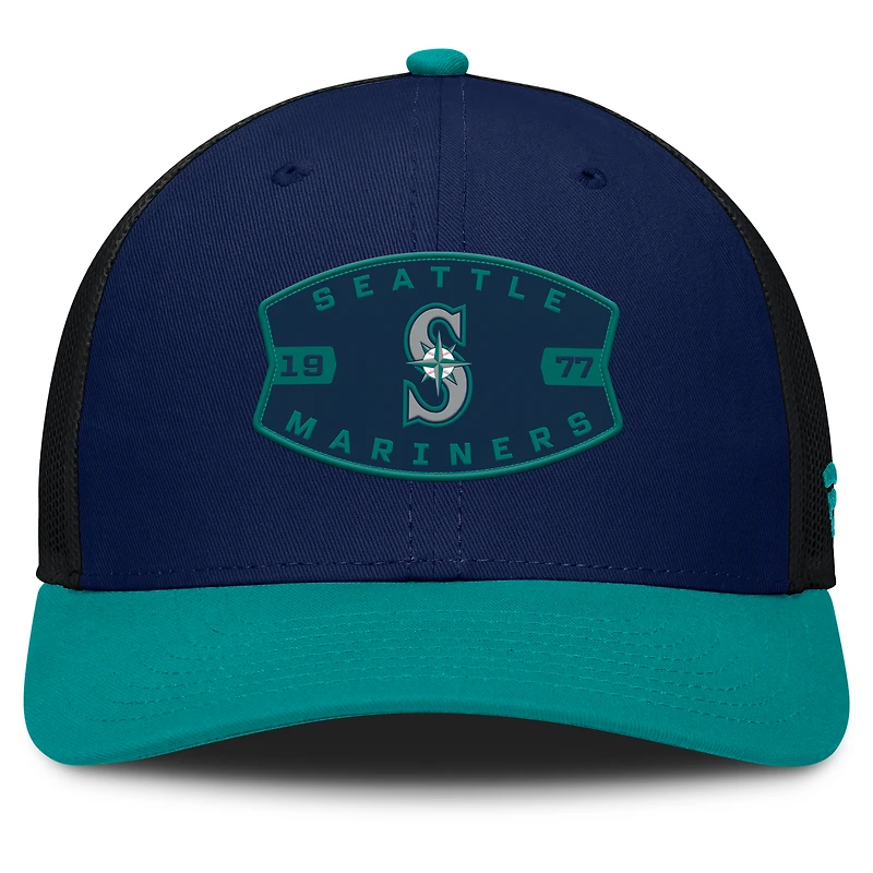 Men's Seattle Mariners Fanatics Navy/Teal Cutoff Adjustable Trucker Hat