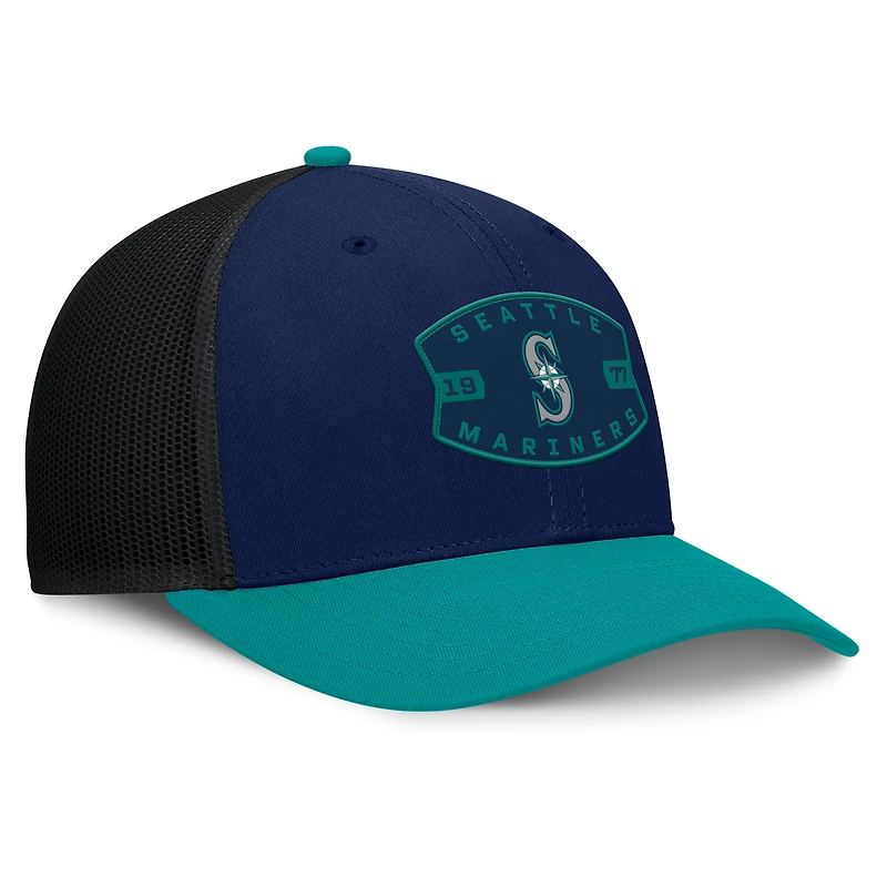 Men's Seattle Mariners Fanatics Navy/Teal Cutoff Adjustable Trucker Hat