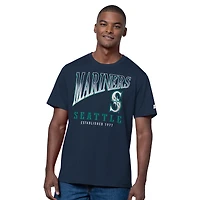 Lot de deux t-shirts Starter pour homme, bleu marine/gris chiné, Seattle Mariners