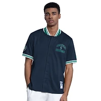Veste à manches courtes boutonnée Starter bleu marine Seattle Mariners pour homme
