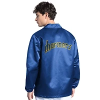 Veste d'entraîneur à boutons-pression pour homme Starter Royal Seattle Mariners Cooperstown Collection Point Man