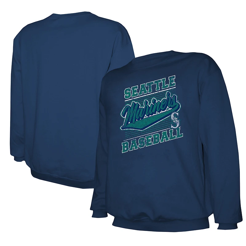Sweat-shirt ras du cou léger bleu marine des Seattle Mariners pour homme