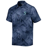 Chemise de camp boutonnée Tommy Bahama Navy Seattle Mariners Coast luminescent Fronds IslandZone pour hommes