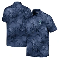 Chemise de camp boutonnée Tommy Bahama Navy Seattle Mariners Coast luminescent Fronds IslandZone pour hommes